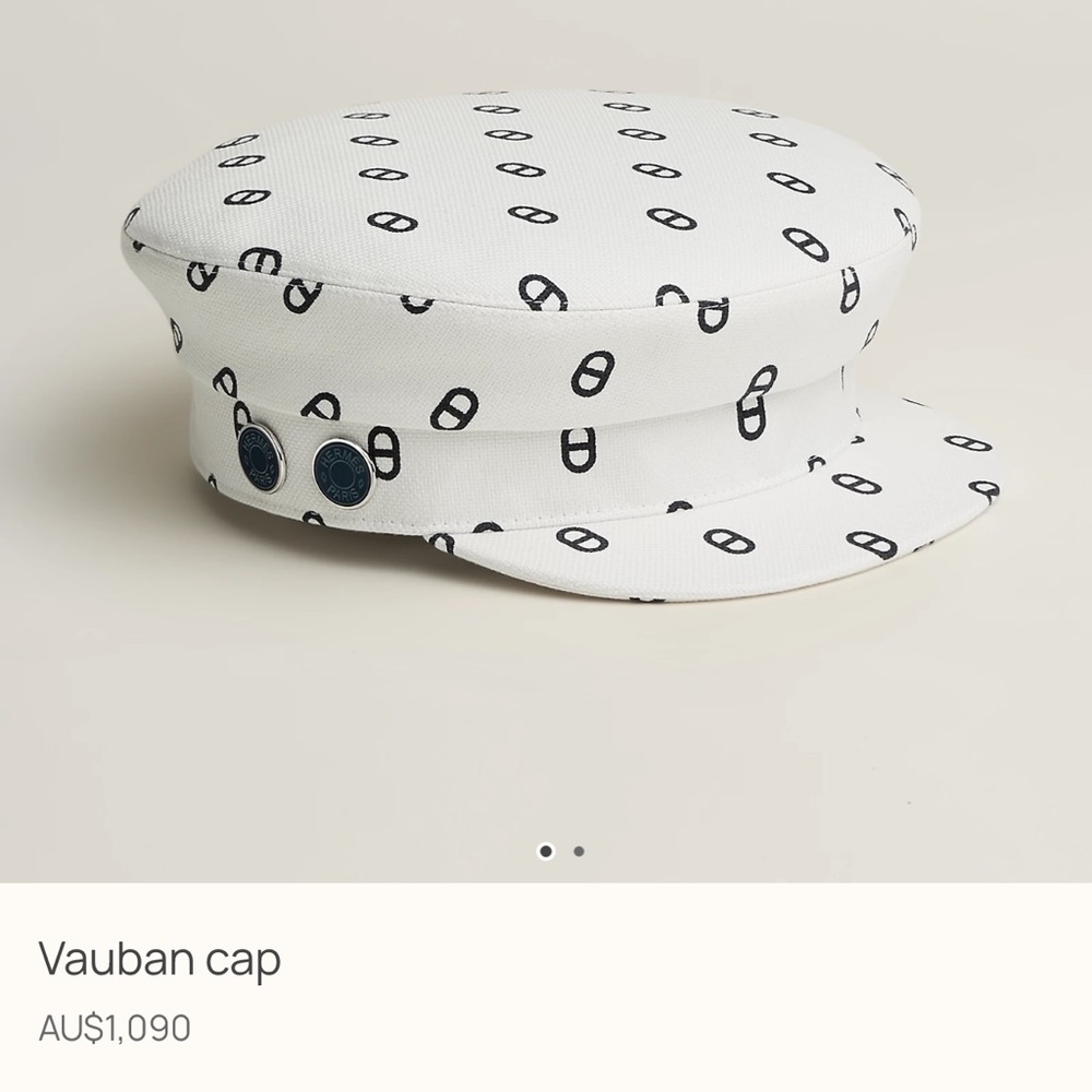 Hermès Hermes Cotton Polyurethane Metal Casquette Hat White - Picture 6 of 6